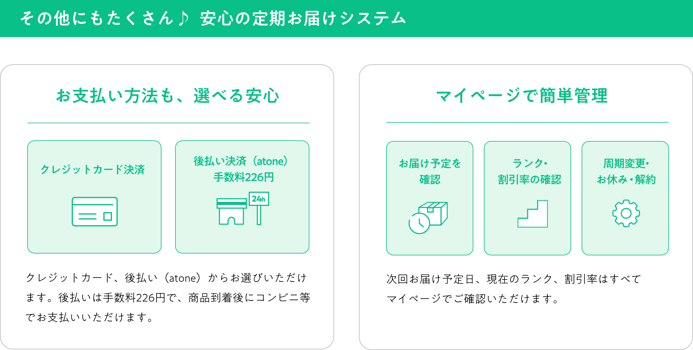 定期便で使えるその他の便利なシステム